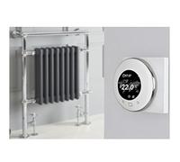 Milano Elizabeth Chrome Anthracite Dual Fuel Heated Towel Rail WiFi Thermostat - 930mm x 620mm