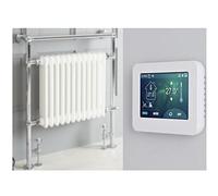 Milano Elizabeth Chrome White Dual Fuel Heated Towel Rail WiFi Thermostat Valves - 930mm x 790mm