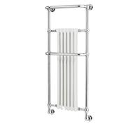 Milano Elizabeth Chrome White Heated Towel Rail - 1365mm x 575mm