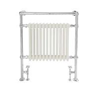 Milano Elizabeth Chrome White Heated Towel Rail - 930mm x 790mm