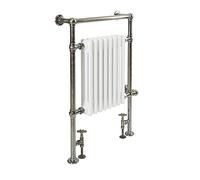 Milano Elizabeth Dark Gold White Dual Fuel Heated Towel Rail Valves Cable Cover- 930mm x 620mm