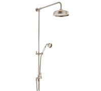 Milano Elizabeth Grand Rigid Riser with Fixed Rainfall Head and Hand Shower - Brushed Nickel