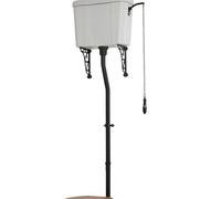 Milano Elizabeth High Level Cistern Toilet WC Flush Pipe Bracket Chain Handle - Black