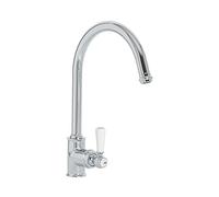 Milano Elizabeth Lever Handle Kitchen Sink Mixer Tap Swivel Spout - Chrome White