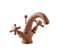 Milano Elizabeth Mono Basin Mixer Tap Crosshead Handles - Brushed Copper