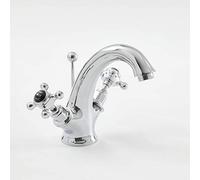 Milano Elizabeth Mono Basin Mixer Tap Crosshead Handles - Chrome Black