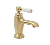 Milano Elizabeth Mono Bathroom Basin Mixer Tap Lever Handle - Brushed Brass