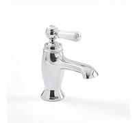 Milano Elizabeth Mono Bathroom Basin Mixer Tap Lever Handle - Chrome White
