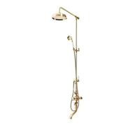 Milano Elizabeth Rigid Riser Thermostatic Mixer Valve Round Shower Head Handset Bath Spout - Brass