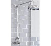 Milano Elizabeth Rigid Riser Thermostatic Mixer Valve Shower Head - Chrome
