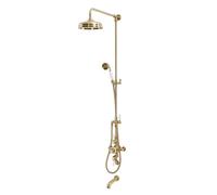Milano Elizabeth Rigid Riser Thermostatic Valve Round Shower Head Handset Bath Spout - Brass