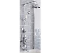 Milano Elizabeth Rigid Riser Thermostatic Valve Shower Head Handset Bath Spout - Chrome