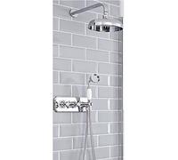 Milano Elizabeth Thermostatic Mixer Valve 150mm Shower Head Handset - Chrome White