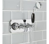 Milano Elizabeth Thermostatic Mixer Valve Hand Shower - Chrome Black