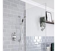 Milano Elizabeth Thermostatic Mixer Valve Riser Rail Hand Shower Kit - Chrome Black