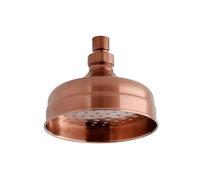 Milano Elizabeth Traditional 155mm Round Rainfall Shower Head - Brushed Copper