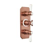 Milano Elizabeth Traditional 2 Outlet Concealed Triple Thermostatic Mixer Shower Valve - Copper