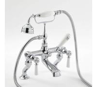 Milano Elizabeth - Traditional Bath Shower Mixer Tap Lever Handles - Chrome White