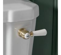 Milano Elizabeth Traditional Bathroom Toilet WC Cistern Flush Lever Ceramic Handle - Brushed Brass