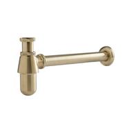 Milano Elizabeth Traditional Bottle Trap for Wall Hung Bathroom Basin Sink - Brushed Brass
