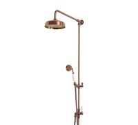 Milano Elizabeth - Traditional Grand Rigid Riser with Fixed Rainfall Shower Head and Hand Shower Handset - Brushed Bronze