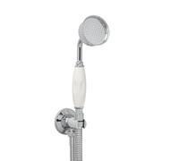 Milano Elizabeth Traditional Telephone Style Hand Shower Handset Outlet Elbow Bracket - Chrome White