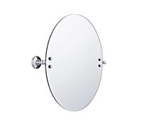 Milano Elizabeth - Traditional Wall Mounted Round Bathroom Tilt Shaving Vanity Mirror - Chrome
