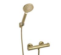 Milano Elsie Round Thermostatic Bar Mixer Valve Multifunction Hand Shower - Brushed Brass