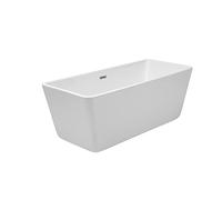Milano Elswick White 1615mm x 720mm Modern Bathroom Double Ended Freestanding Square Bath