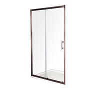 Milano Eris Copper Reversible Sliding Door Shower Enclosure White Tray - 1000mm x 900mm
