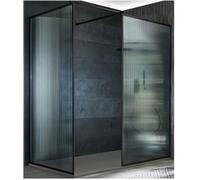 Milano Florence Black Corner Fluted Glass Framed Shower Enclosure Light Grey Tray - 1700mm x 800mm