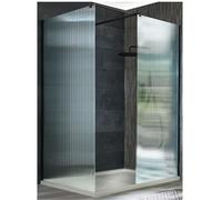 Milano Florence Black Corner Fluted Glass Shower Enclosure Drying Tray - 1600mm x 800mm