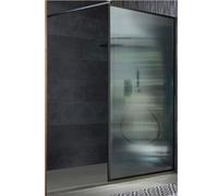Milano Florence Black Fluted Glass Framed Shower Enclosure Light Grey Tray - 1500mm x 800mm
