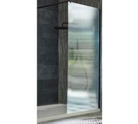 Milano Florence Black Fluted Glass Shower Enclosure White Tray - 1600mm x 800mm
