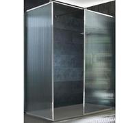 Milano Florence Chrome Corner Fluted Glass Framed Shower Enclosure Grey Tray - 1500mm x 800mm