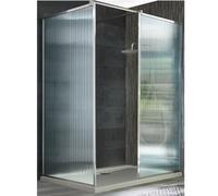 Milano Florence Chrome Corner Fluted Glass Framed Shower Enclosure White Tray - 1100mm x 900mm