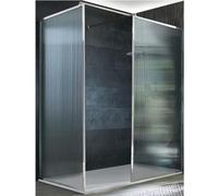 Milano Florence Chrome Corner Fluted Glass Framed Shower Enclosure White Tray - 1700mm x 800mm