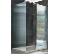 Milano Florence Chrome Corner Fluted Glass Shower Enclosure White Tray - 1100mm x 800mm