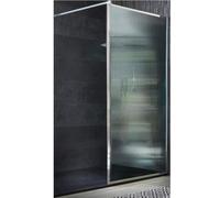 Milano Florence Chrome Fluted Glass Framed Shower Enclosure Graphite Tray - 1700mm x 800mm
