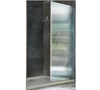 Milano Florence Chrome Fluted Glass Framed Shower Enclosure White Tray - 1100mm x 900mm