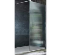 Milano Florence Chrome Fluted Glass Shower Enclosure White Tray - 1500mm x 800mm