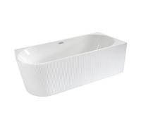 Milano Florence White 1700mm x 800mm Right Hand Fluted Corner Bath White Overflow