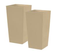Milano Grande 27L Square Planters - Set of 2 simpa Taupe One Size