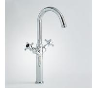 MILANO High Rise Bathroom Basin Mixer Tap Crosshead Handles Chrome Black | Brass Construction. Deck Mounted Installation. Traditional Style. Crosshead Handle Design. Suits All Plumbing Systems.