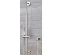 Milano Hunston Riser Rail Shower Square Hand Shower Handset Hose Outlet Elbow - Brushed Nickel