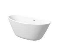Milano Irwell White 1500mm x 750mm Double Ended Freestanding Slipper Bath White Overflow Waste