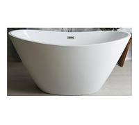 Milano Irwell White 1700mm x 750mm Double Ended Freestanding Slipper Bath Waste Chrome Overflow