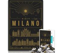 Milano Italy Jigsaw Puzzles for Teenagers 1000 Piece,Educational Games Wall Decoration Unique Birthday And Xmas Gifts 50x75cm