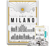Milano Italy JigsawPuzzle 1000 Pieces for Adults,Challenging To Complete But Fun And Humorous Unique Home Decor And Gifts 38x26cm