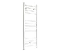 Milano Ive 400W White Straight Bar Electric Heated Towel Rail - 1000mm x 400mm